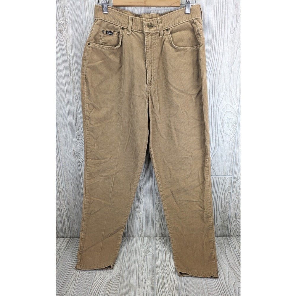 Vintage Chic Brand Corduroy Pants Women 14 Tan Mom 80s Academia Grunge
